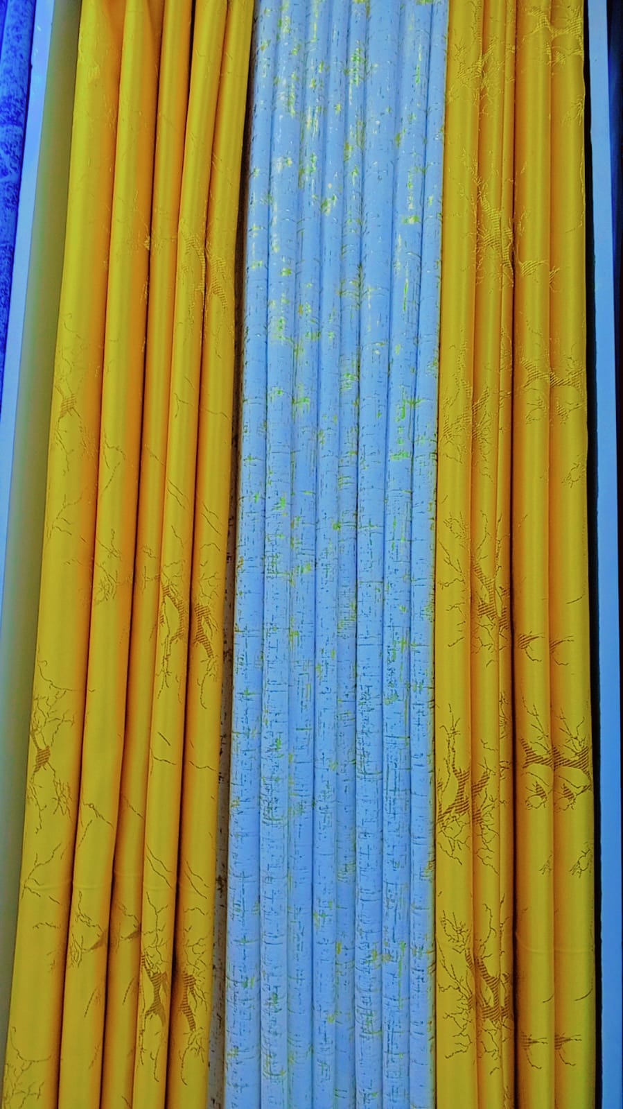 Mastered yellow curtain and shear — view 1